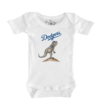 Infant Tiny Turnip White Los Angeles Dodgers TT Rex Bodysuit