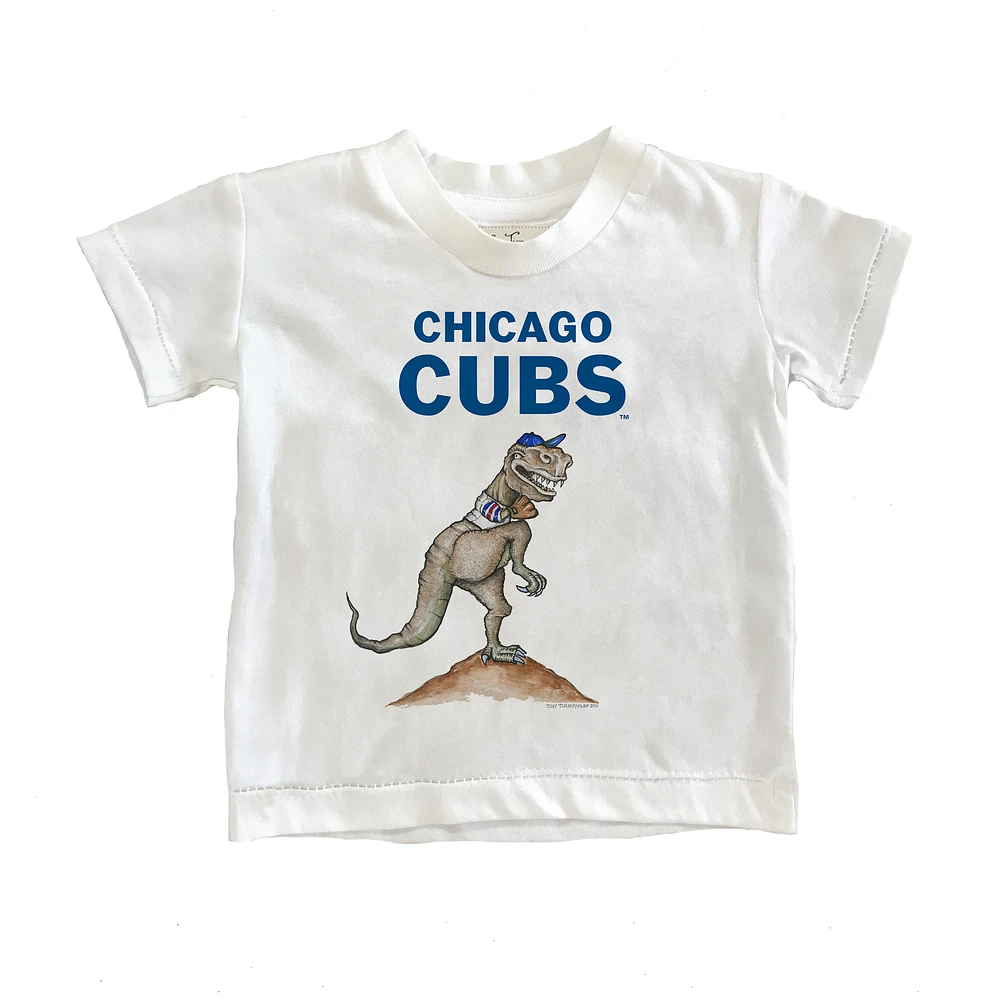 Toddler Tiny Turnip White Chicago Cubs TT Rex T-Shirt