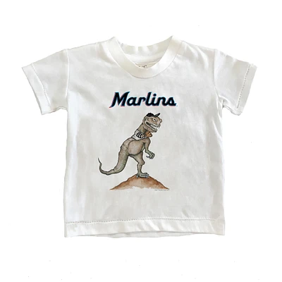 Toddler Tiny Turnip White Miami Marlins TT Rex T-Shirt