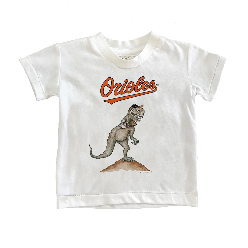 Toddler Tiny Turnip White Baltimore Orioles TT Rex T-Shirt
