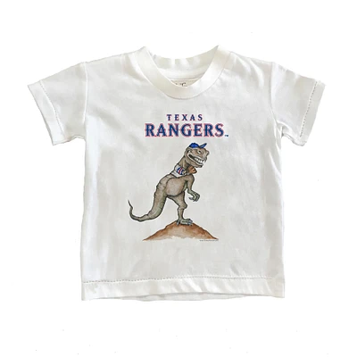 Toddler Tiny Turnip White Texas Rangers TT Rex T-Shirt