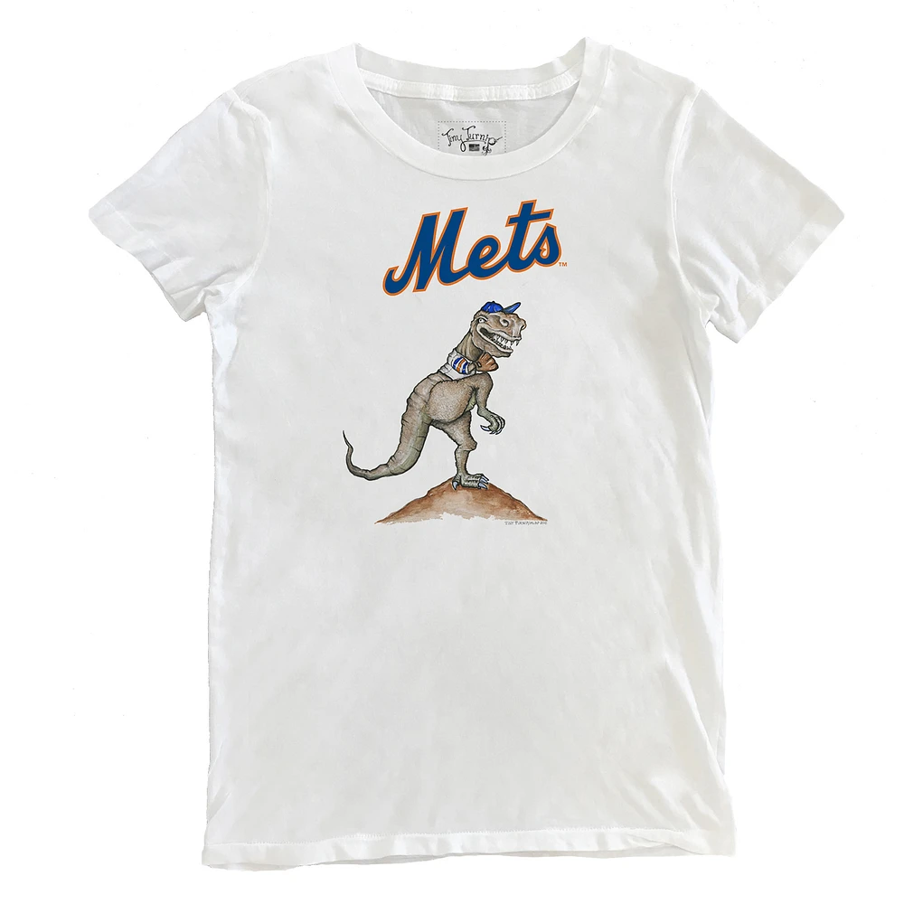 Women's Tiny Turnip White New York Mets TT Rex T-Shirt