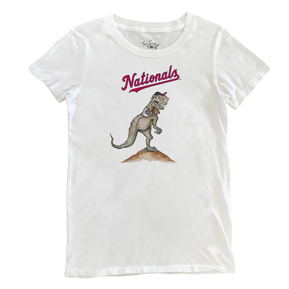 Women's Tiny Turnip White Washington Nationals TT Rex T-Shirt