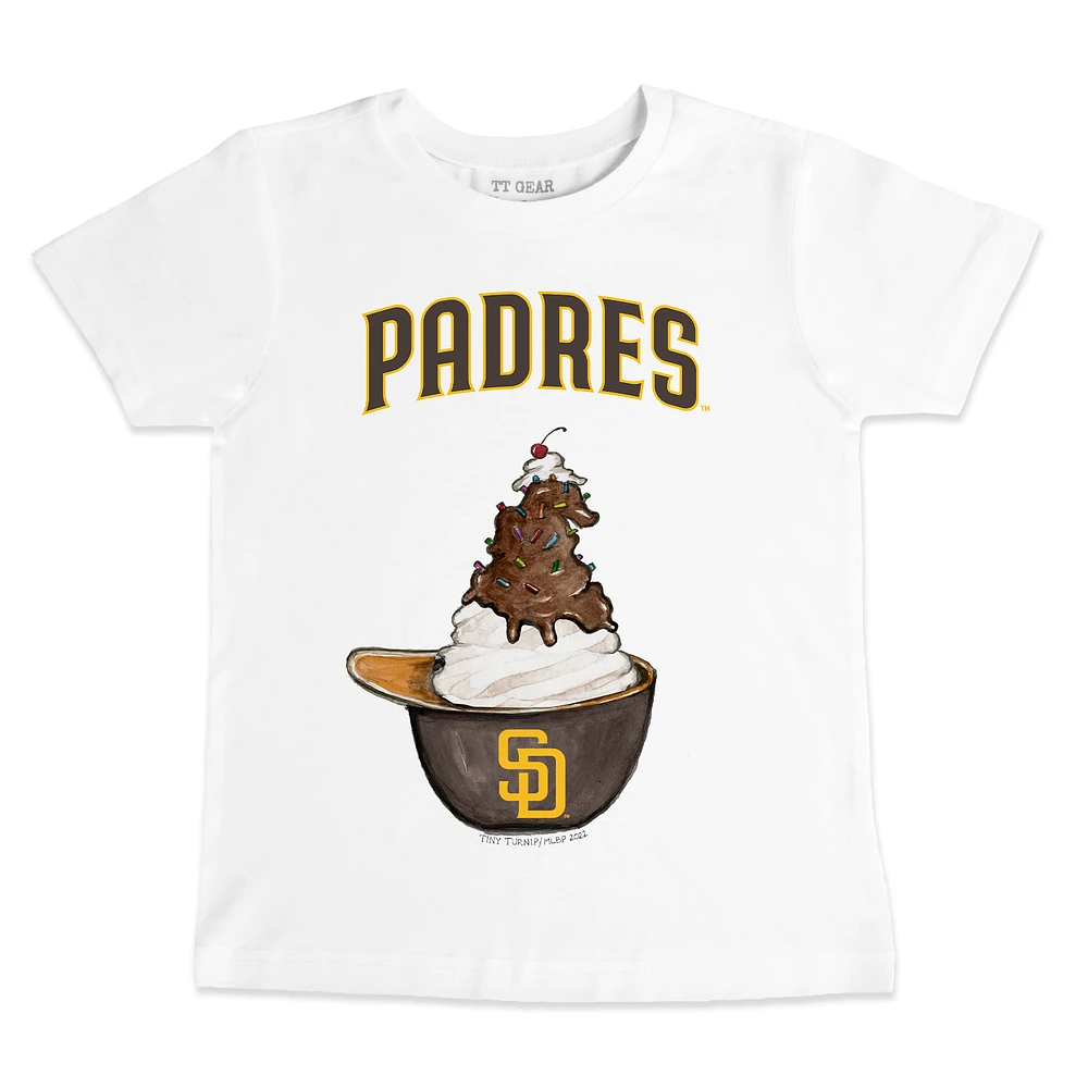 Youth Tiny Turnip White San Diego Padres Sundae Helmet T-Shirt
