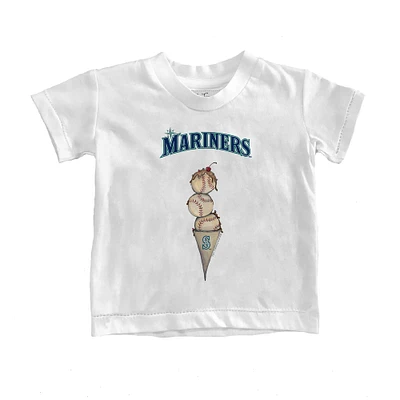 Youth Tiny Turnip White Seattle Mariners Triple Scoop T-Shirt