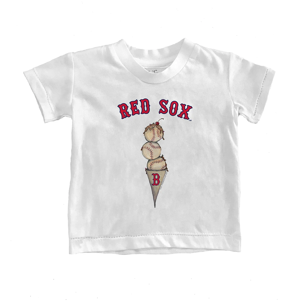 Youth Tiny Turnip White Boston Red Sox Triple Scoop T-Shirt