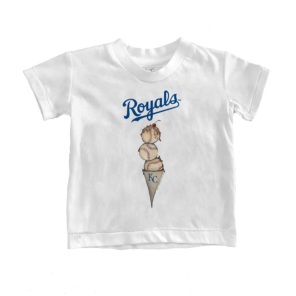 Youth Tiny Turnip White Kansas City Royals Triple Scoop T-Shirt