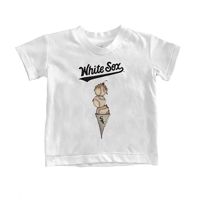Youth Tiny Turnip White Chicago Sox Triple Scoop T-Shirt