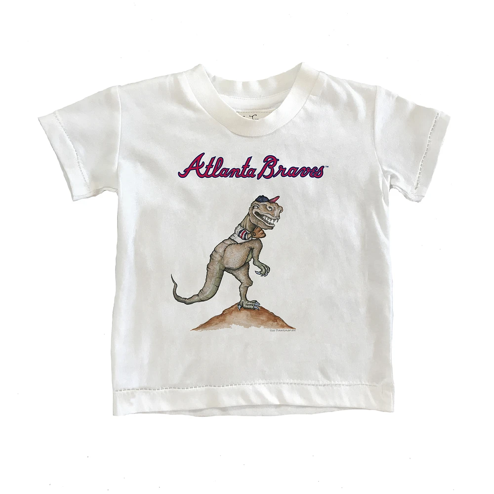 Youth Tiny Turnip White Atlanta Braves TT Rex T-Shirt