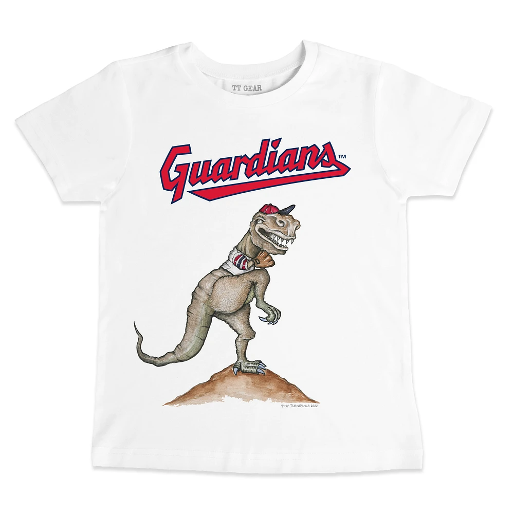 Youth Tiny Turnip White Cleveland Guardians TT Rex T-Shirt