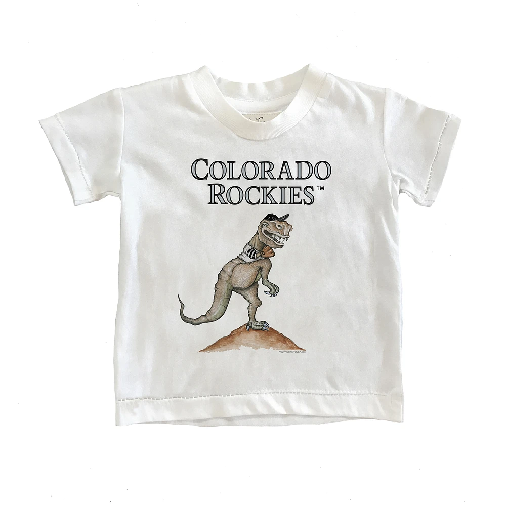 Youth Tiny Turnip White Colorado Rockies TT Rex T-Shirt