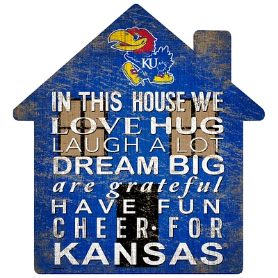 Kansas Jayhawks 12'' Team House Sign