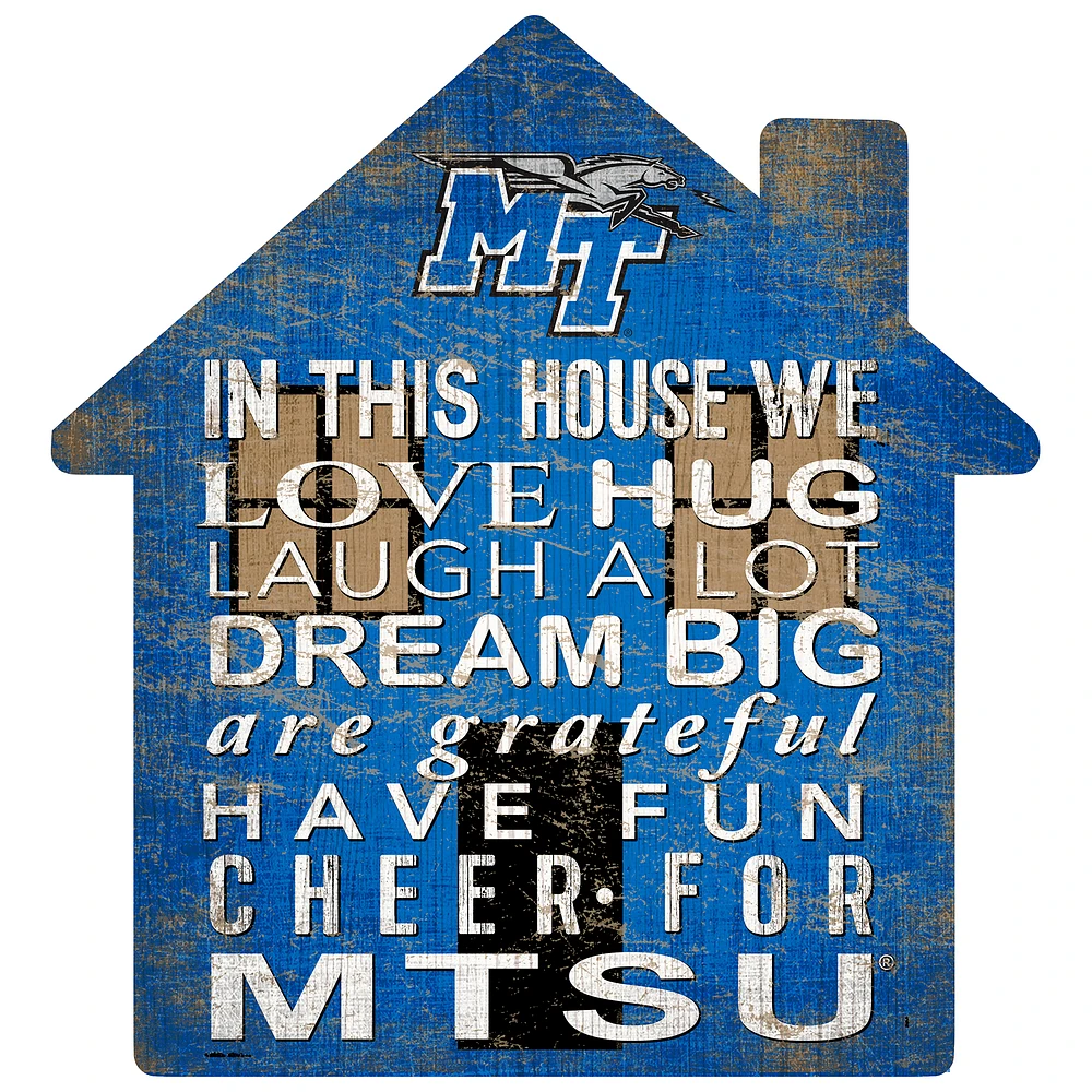 MTSU Blue Raiders 12'' Team House Sign
