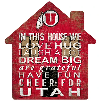 Utah Utes 12'' Team House Sign