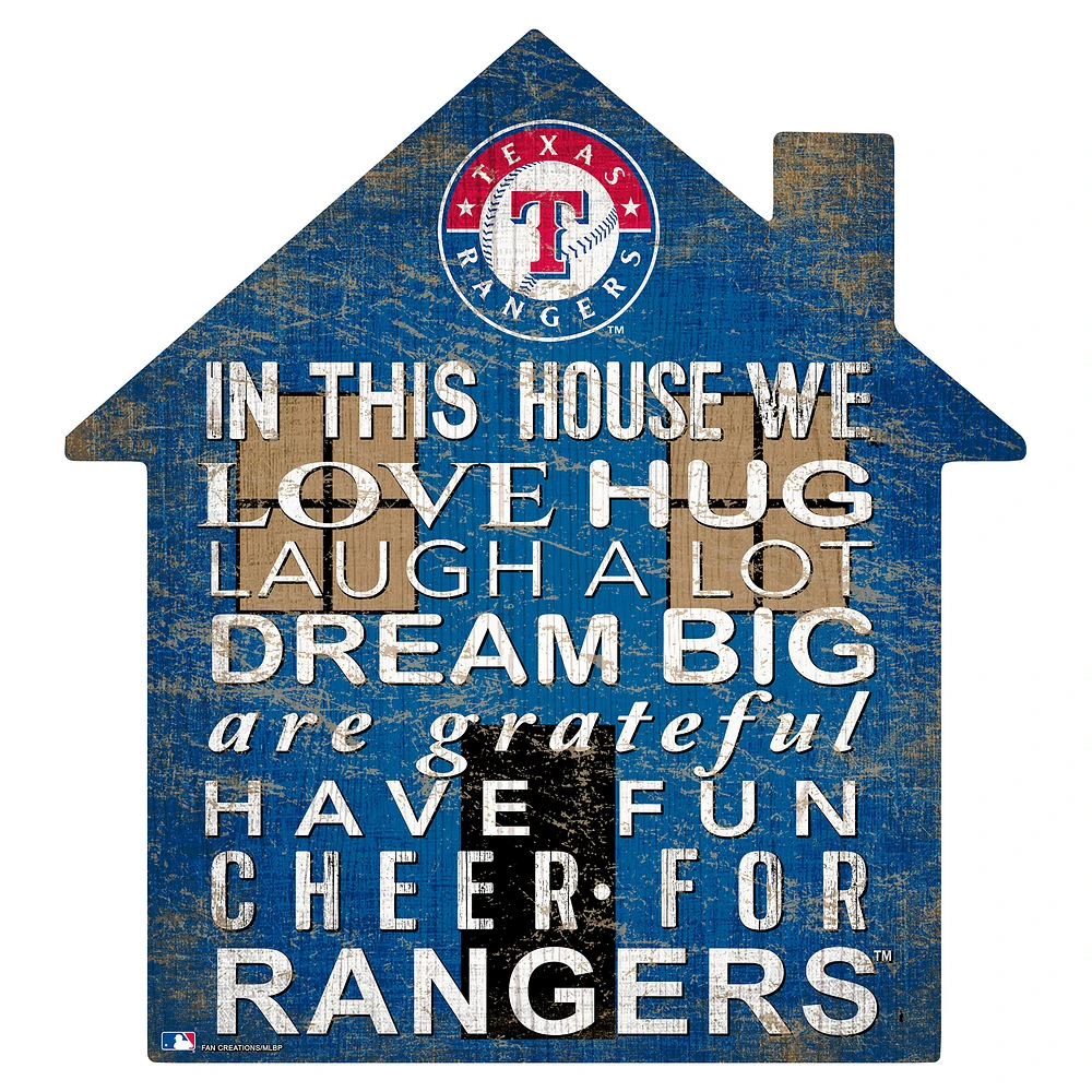 Texas Rangers 12'' Team House Sign