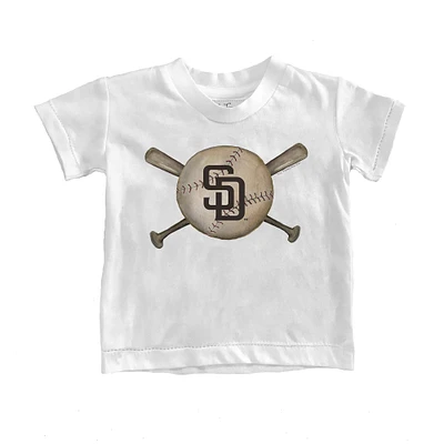 Toddler Tiny Turnip White San Diego Padres Baseball Crossbats T-Shirt