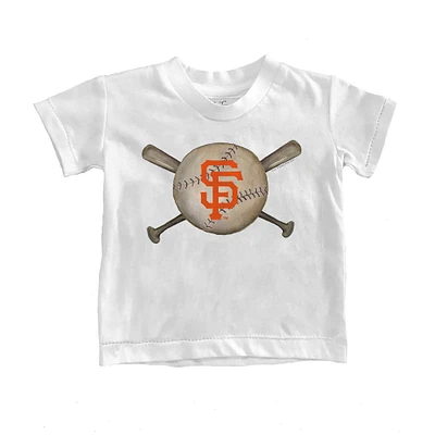 Toddler Tiny Turnip White San Francisco Giants Baseball Crossbats T-Shirt