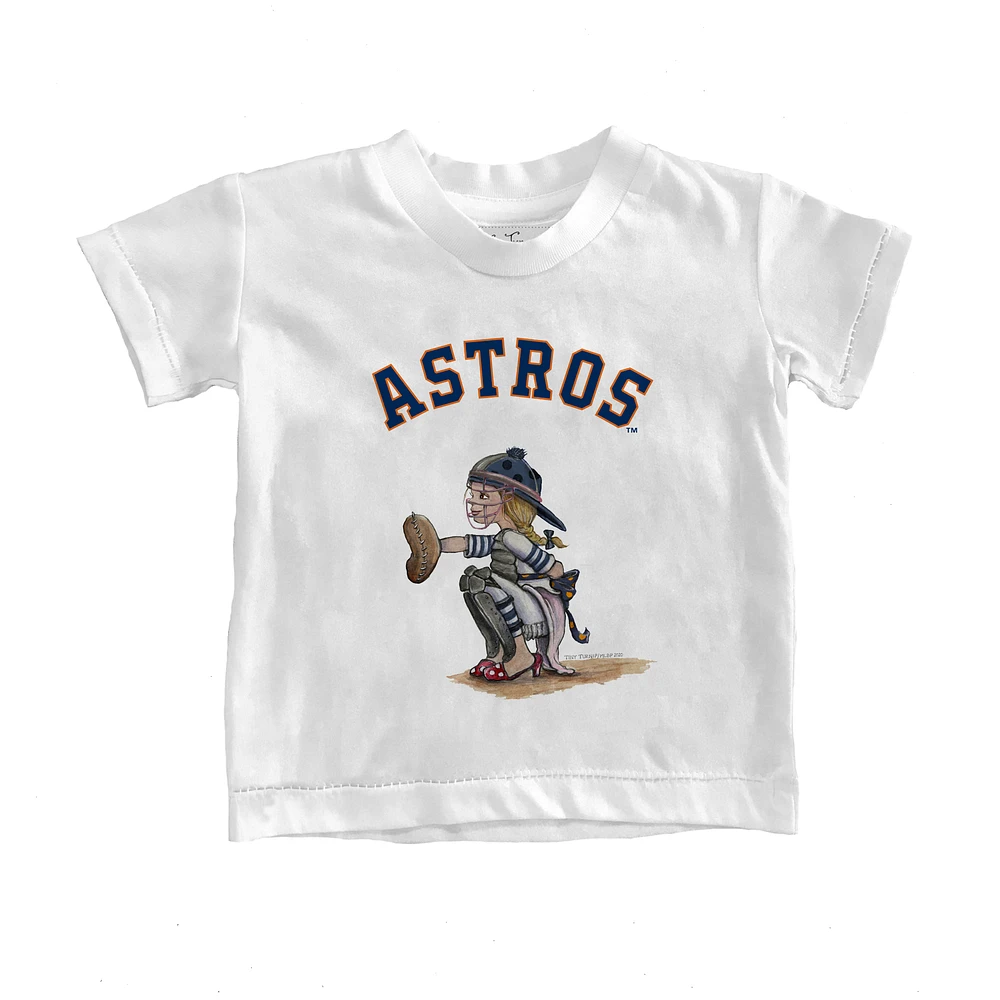 Toddler Tiny Turnip White Houston Astros Kate the Catcher T-Shirt