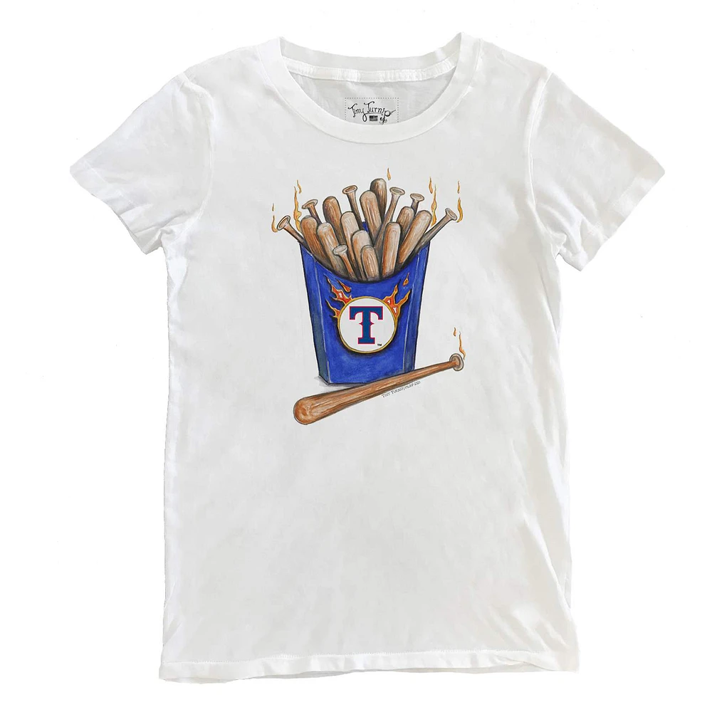Women's Tiny Turnip White Texas Rangers Hot Bats T-Shirt
