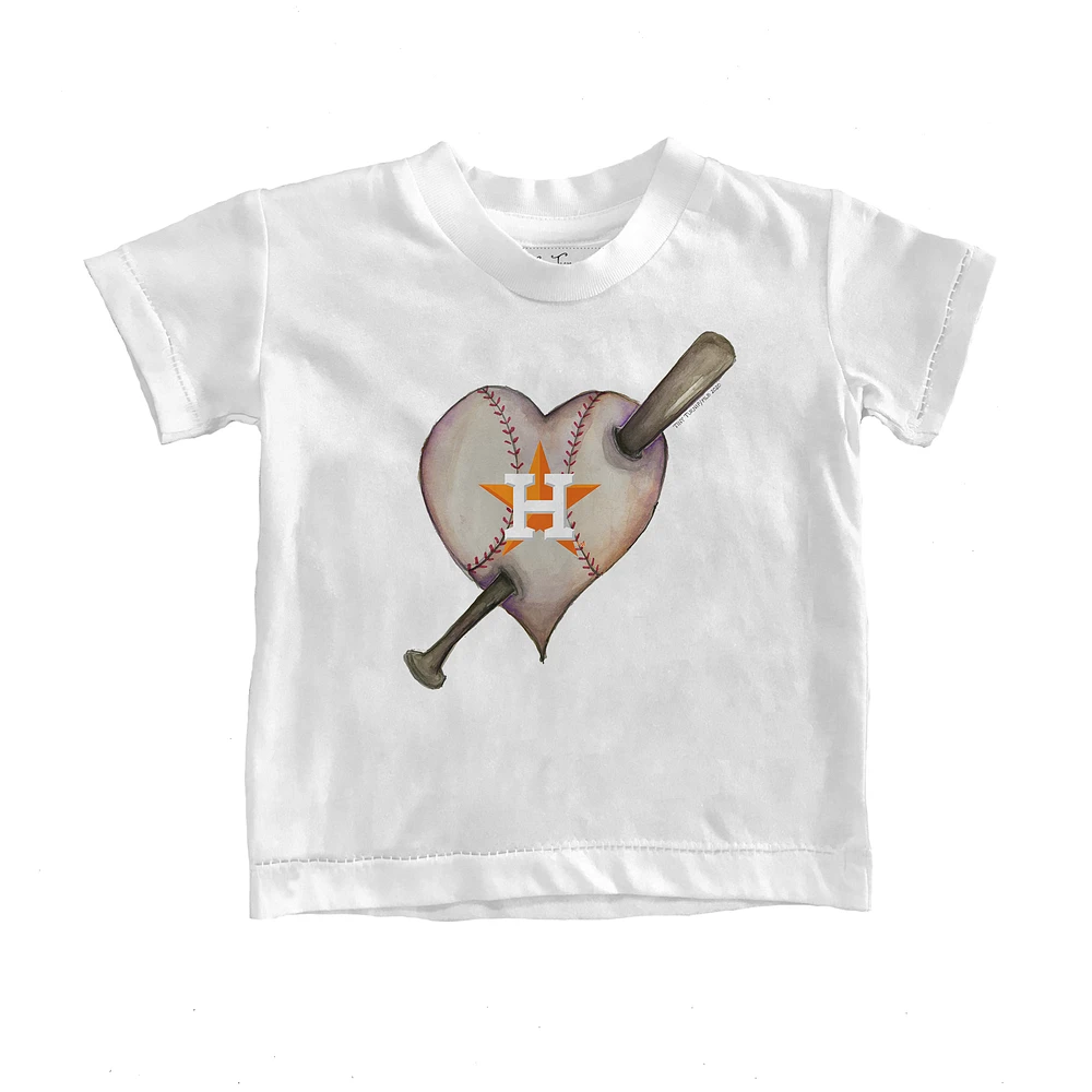 Youth Tiny Turnip White Houston Astros Heart Bat T-Shirt