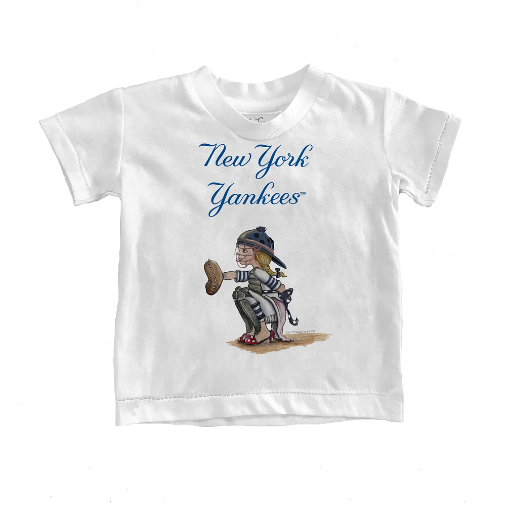 Youth Tiny Turnip White New York Yankees Kate the Catcher T-Shirt