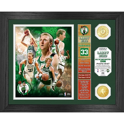 Highland Mint Larry Bird Boston Celtics 13'' x 16'' Hall of Fame Banner Bronze Coin Photo Mint