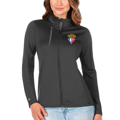 Women's Antigua Charcoal Cleveland Cavaliers NBA 75th Anniversary Generation Full-Zip