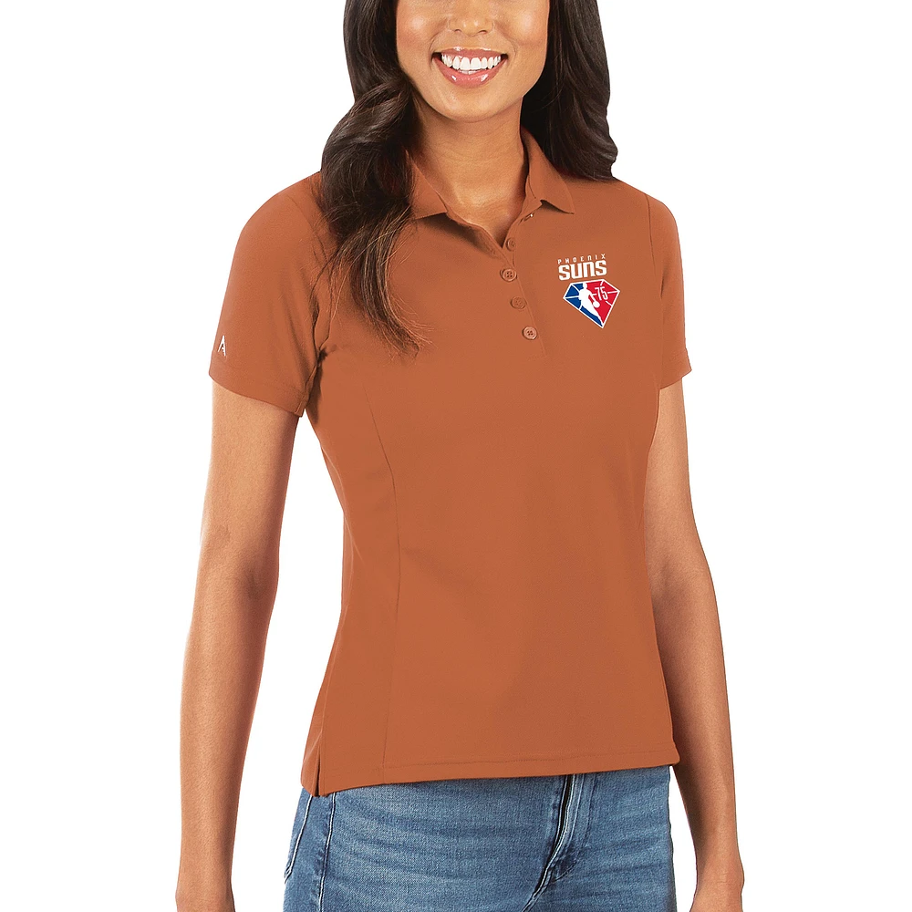 Women's Antigua Orange Phoenix Suns NBA 75th Anniversary Legacy Pique Polo