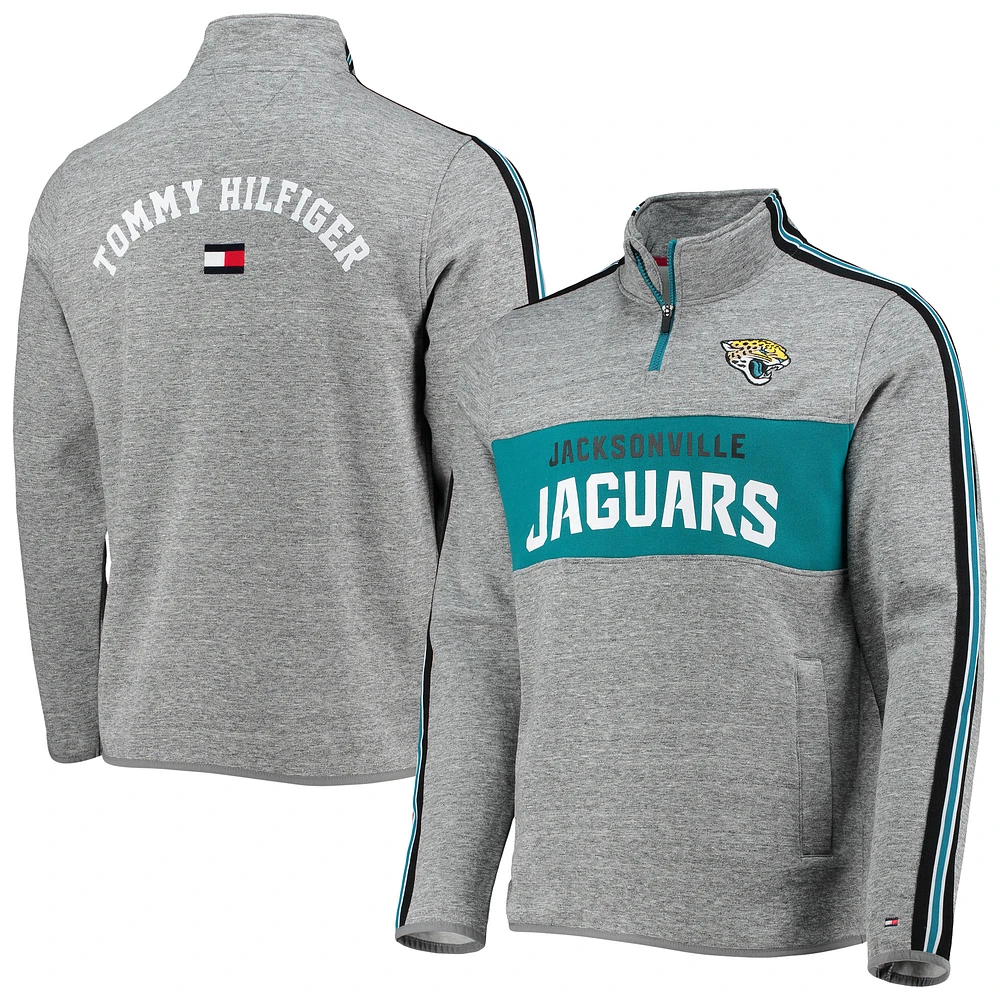 Men's Tommy Hilfiger Heathered Gray Jacksonville Jaguars Mario Quarter-Zip Jacket