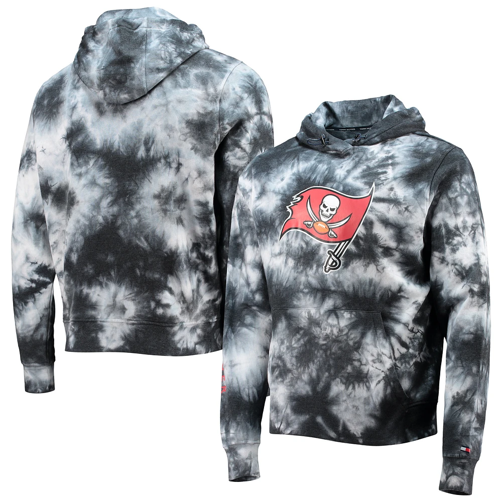Men's Tommy Hilfiger Black Tampa Bay Buccaneers Stanley Tie-Dye Pullover Hoodie