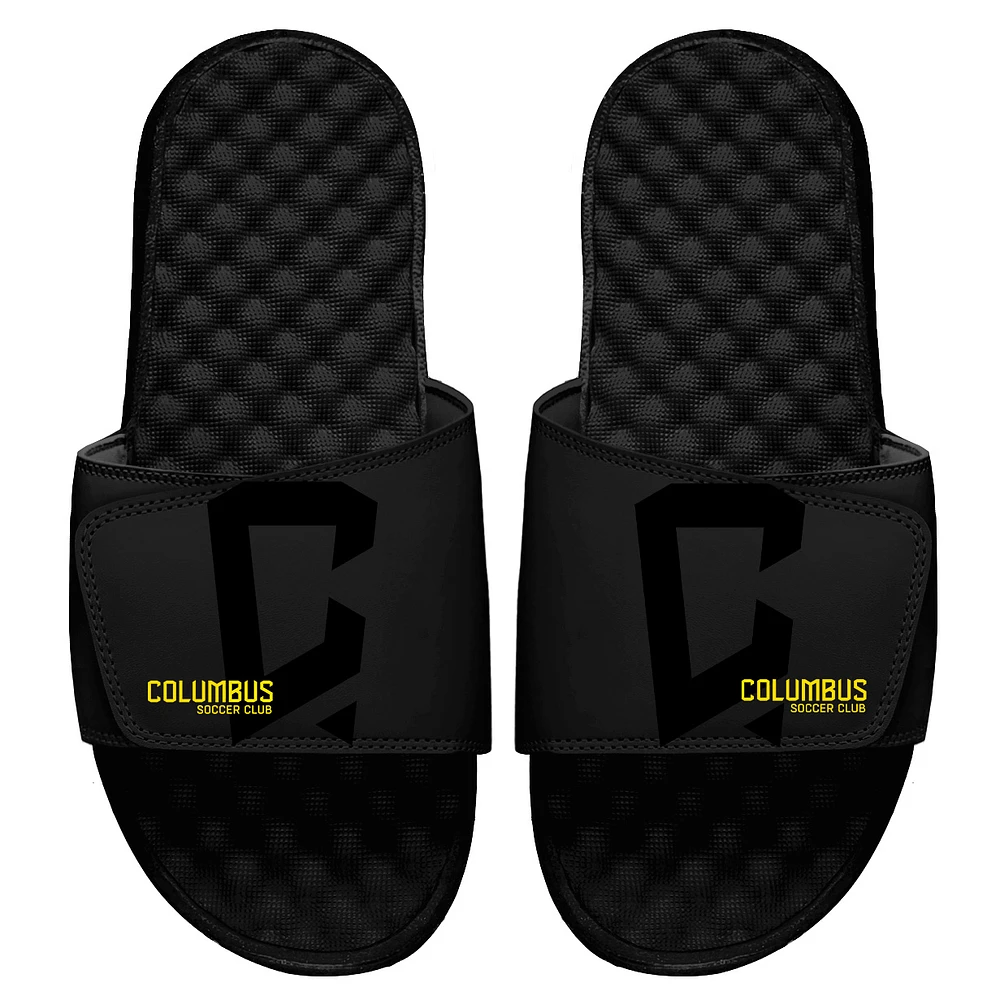 Men's ISlide Black Columbus Crew Tonal Pop Slide Sandals