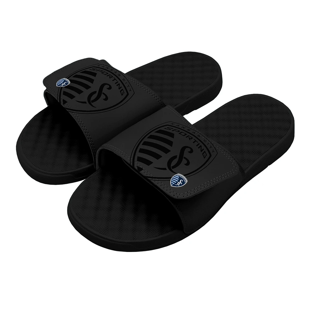 Men's ISlide Black Sporting Kansas City Tonal Pop Slide Sandals