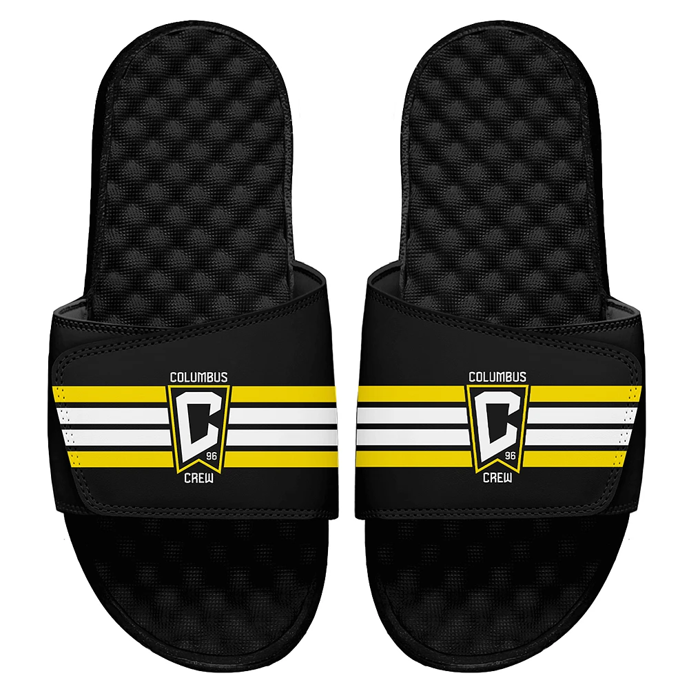 Youth ISlide Black Columbus Crew Stripe Slide Sandals