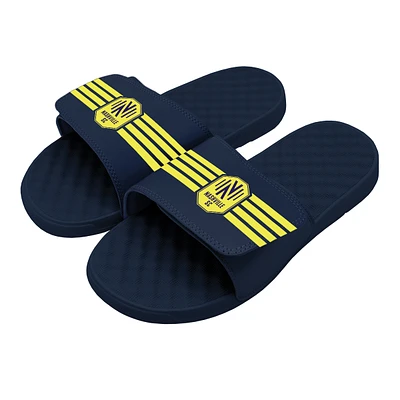 Youth ISlide Navy Nashville SC Stripe Slide Sandals