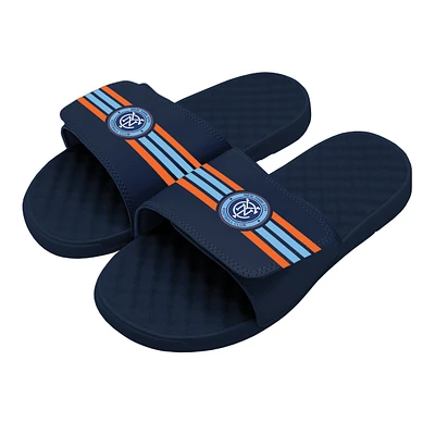 Youth ISlide Navy New York City FC Stripe Slide Sandals