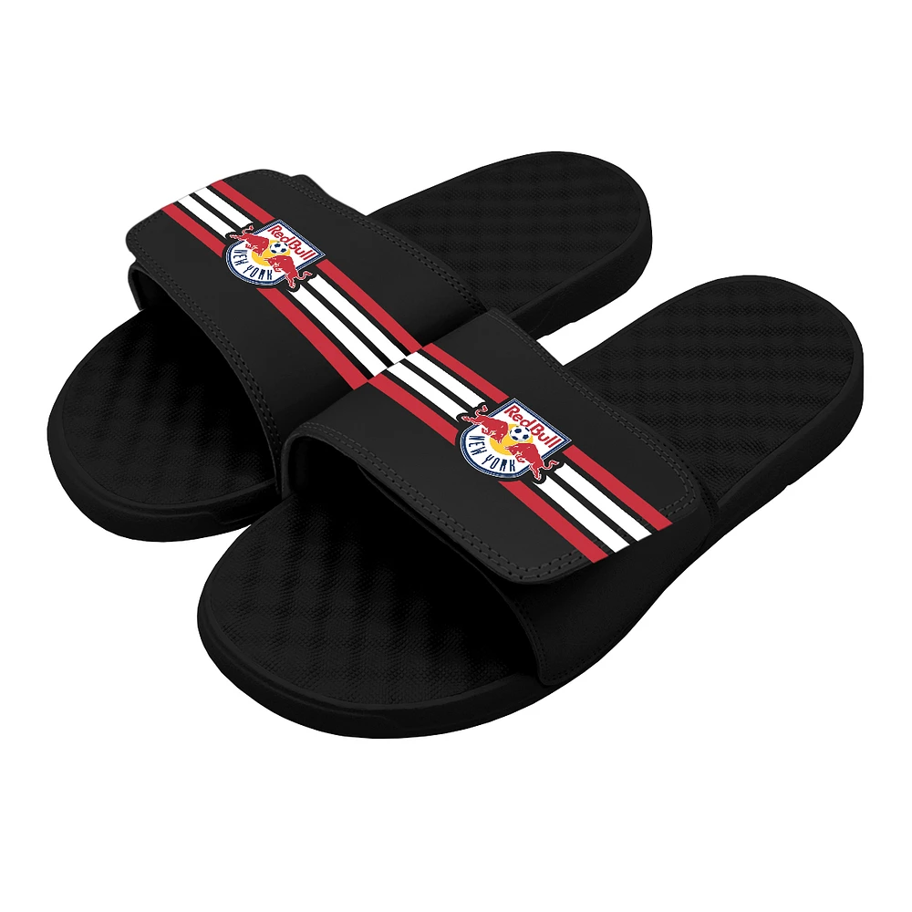 Youth ISlide Black New York Red Bulls Stripe Slide Sandals