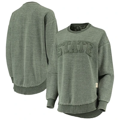 Women's Pressbox Green Michigan State Spartans Ponchoville Pullover Sweatshirt