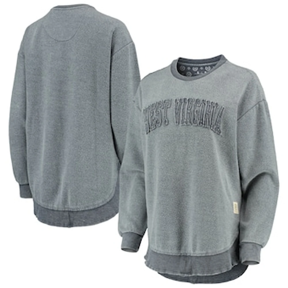 Women's Pressbox Navy West Virginia Mountaineers Ponchoville Pullover Sweatshirt
