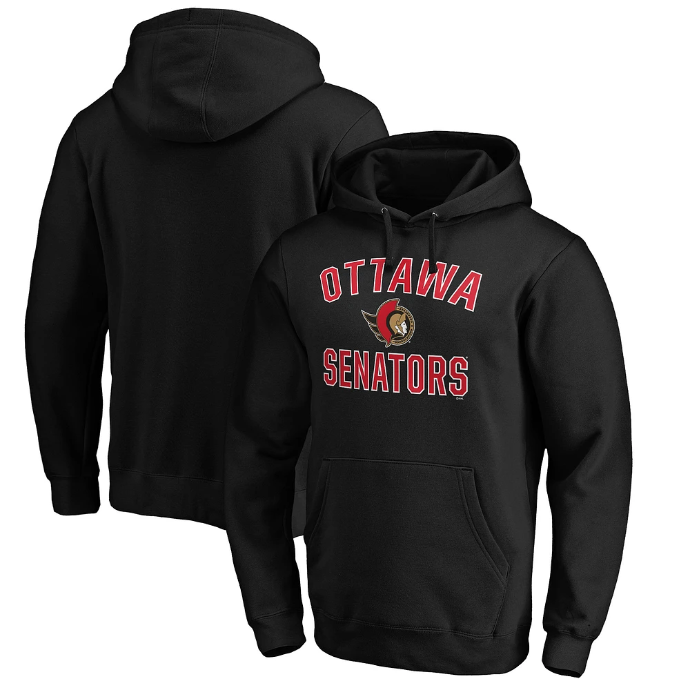Men's Black Ottawa Senators Victory Arch Team Fitted Pullover Hoodie