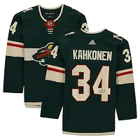Kaapo Kahkonen Minnesota Wild Autographed Green adidas Authentic Jersey