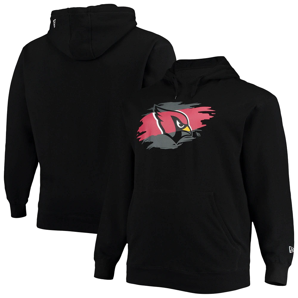 Men's New Era Black Arizona Cardinals Big & Tall Primary Logo Pullover Hoodie