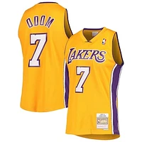 Men's Mitchell & Ness Lamar Odom Gold Los Angeles Lakers 2009/10 Hardwood Classics Swingman Jersey