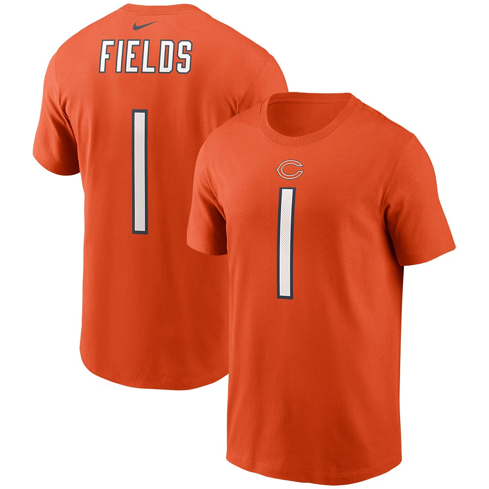 Men's Nike Justin Fields Orange Chicago Bears Player Name & Number T-Shirt