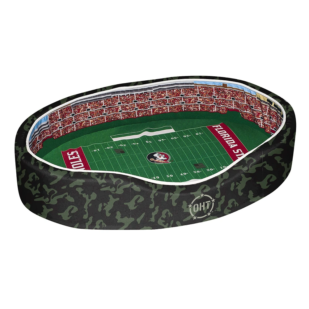 Camo Florida State Seminoles 38'' x 25'' x 8'' Operation Hat Trick Large Stadium Oval Pet Bed