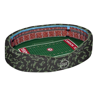 Camo Alabama Crimson Tide 34'' x 22'' x 7'' Operation Hat Trick Medium Stadium Oval Pet Bed