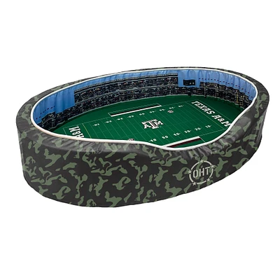 Camo Texas A&M Aggies 34'' x 22'' x 7'' Operation Hat Trick Medium Stadium Oval Pet Bed