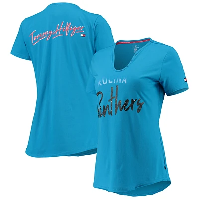 Women's Tommy Hilfiger Blue Carolina Panthers Riley V-Neck T-Shirt