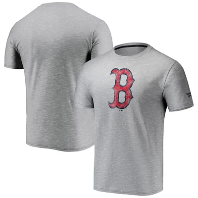 Men's Fanatics Gray Boston Red Sox Team Logo Space-Dye T-Shirt