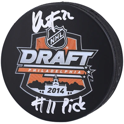 Kevin Fiala Minnesota Wild Autographed 2014 NHL Draft Logo Hockey Puck with "#11 Pick" Inscription
