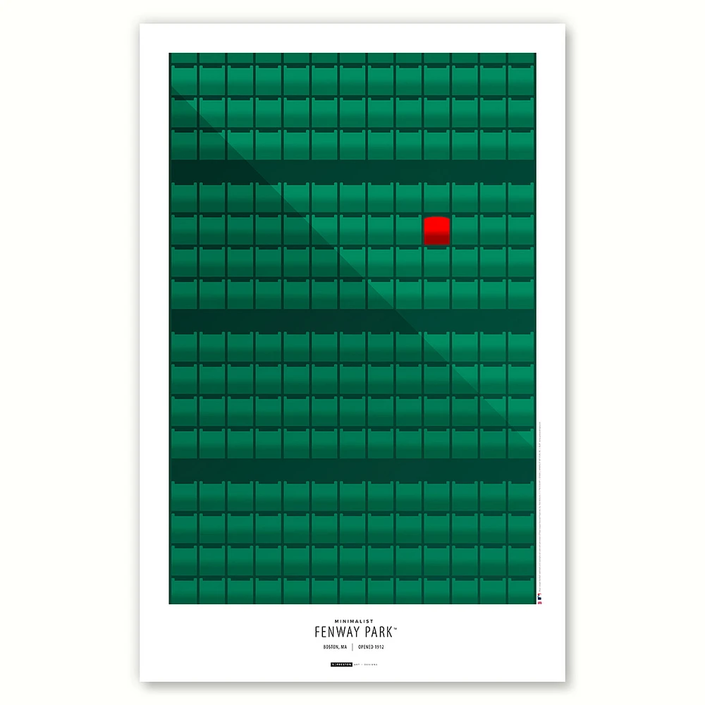 Boston Red Sox Minimalist Fenway Park 11" x 17" Art Poster